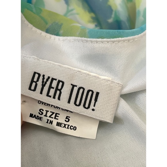 Vintage 90s Byer Too Floral Mesh Dress Y2K Cottagecore Fairycore Ethereal Garden - Picture 5 of 6